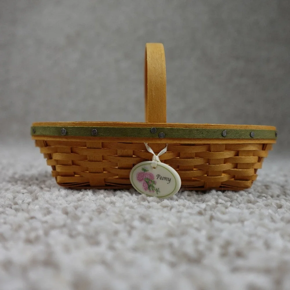 Longaberger 2005 Collectors Club May Series Miniature Peony Basket Set Boxed
